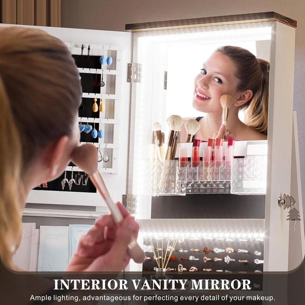 360 Degree Swivel Jewelry Organizer With Full Length Mirror