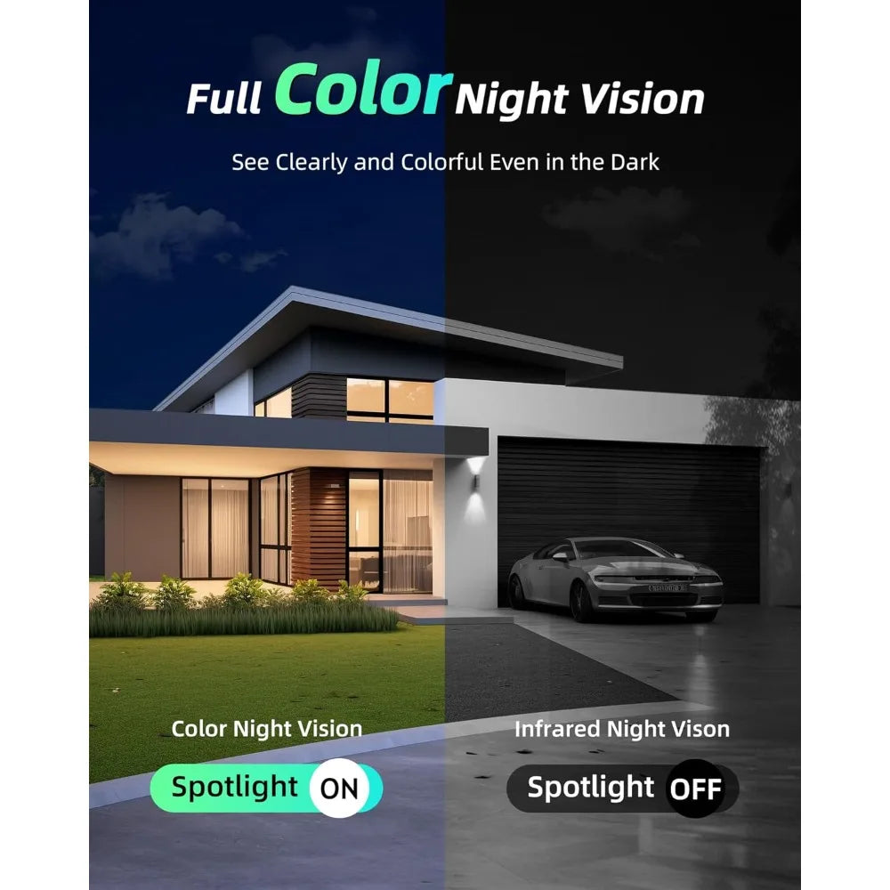 Solar camera outdoor wireless, 2.4g wi-fi security camera with ai motion detection, cameras for home security, 2k color night vi