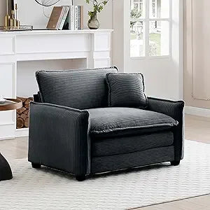 Modular Sectional Sofa Chair with Pillow,Single Corduroy Deep Seat Chair Modern Comfy Cloud Sofa Couches for Living Room Apartm