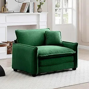 Modular Sectional Sofa Chair with Pillow,Single Corduroy Deep Seat Chair Modern Comfy Cloud Sofa Couches for Living Room Apartm