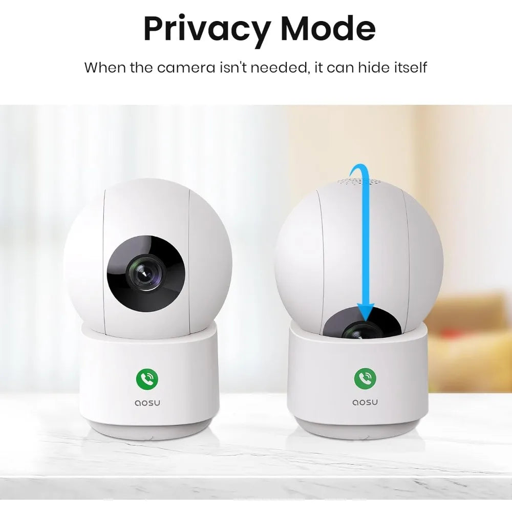 4mp security camera indoor, 2.5k baby monitor pet camera 360° for home security, wifi camera with 5/2.4 ghz wi-fi, one-touch ca