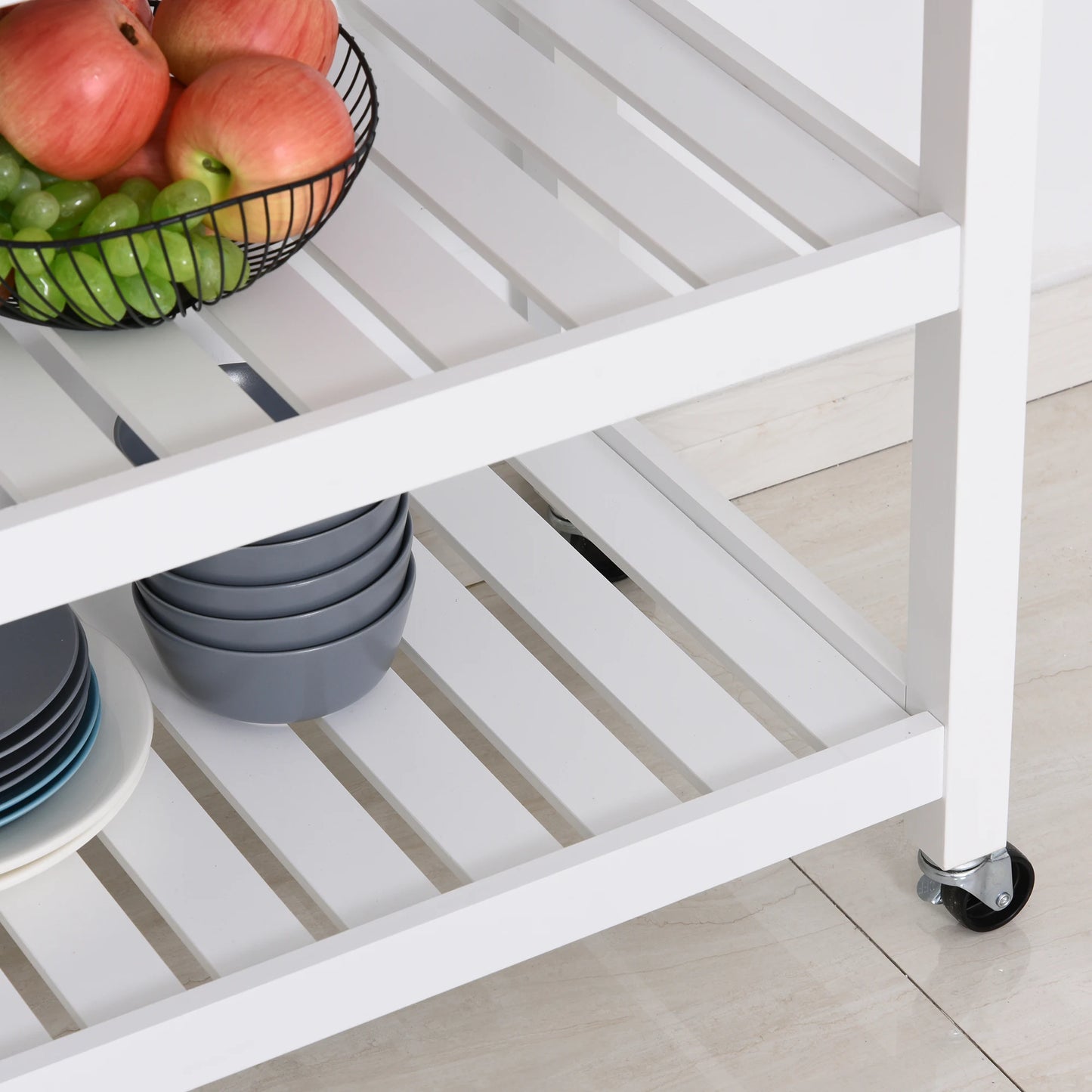 HOMCOM Stainless Steel Kitchen Island Cart On Wheels