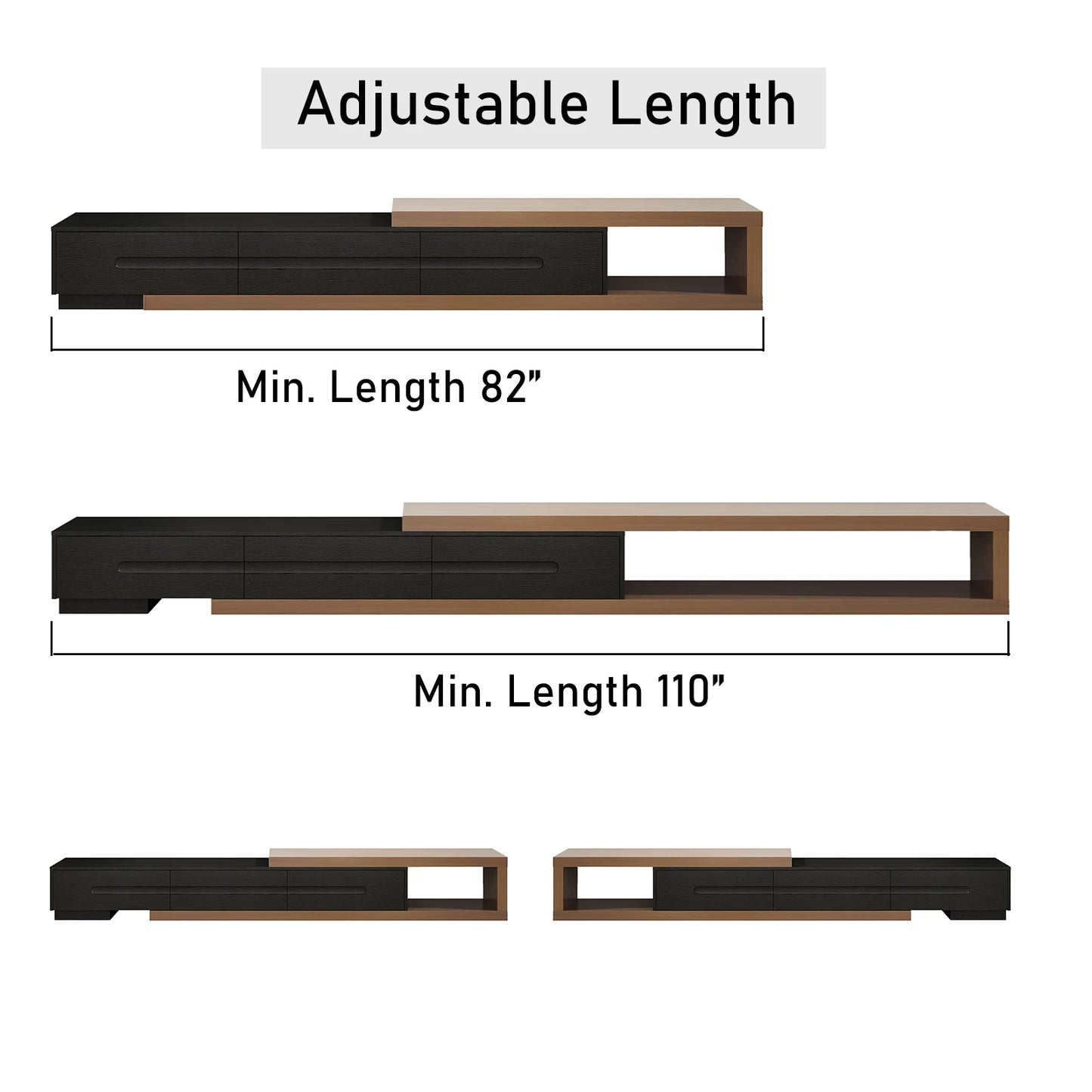QiaoShiRen Extendable TV Stand Media Console With Storage