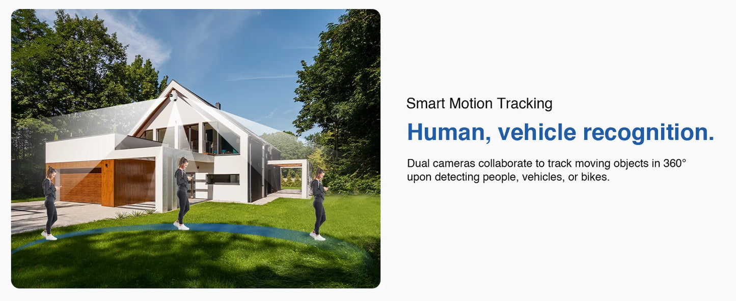 IMILAB Outdoor Surveillance Camera Dual Lens 360° PTZ Camera Colour Night Vision WiFi/LAN 7/24 Work EC6 Dual With MiHome App