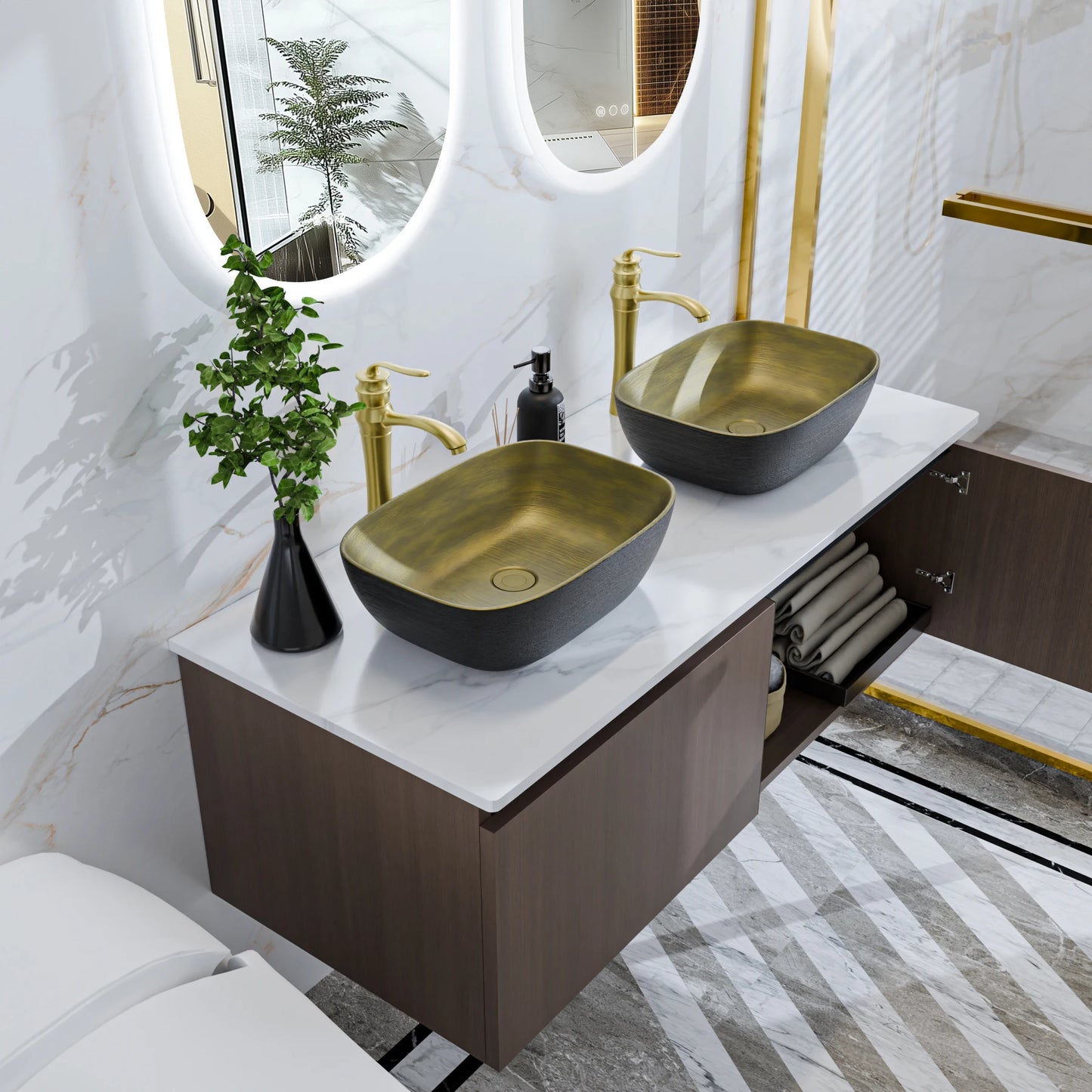 Wisfor Floating Vanity With Sink Combo Wall Mounted