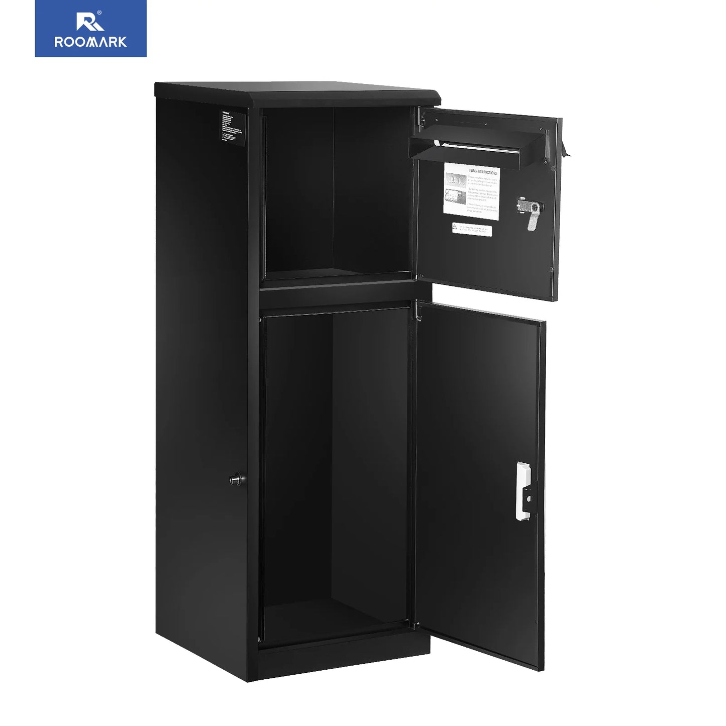 Roomark Package Delivery Box for Outside 15.75×16.15× 43.5inch Waterproof Anti-Theft Lockable Parcel Drop Box for Porch Curbside