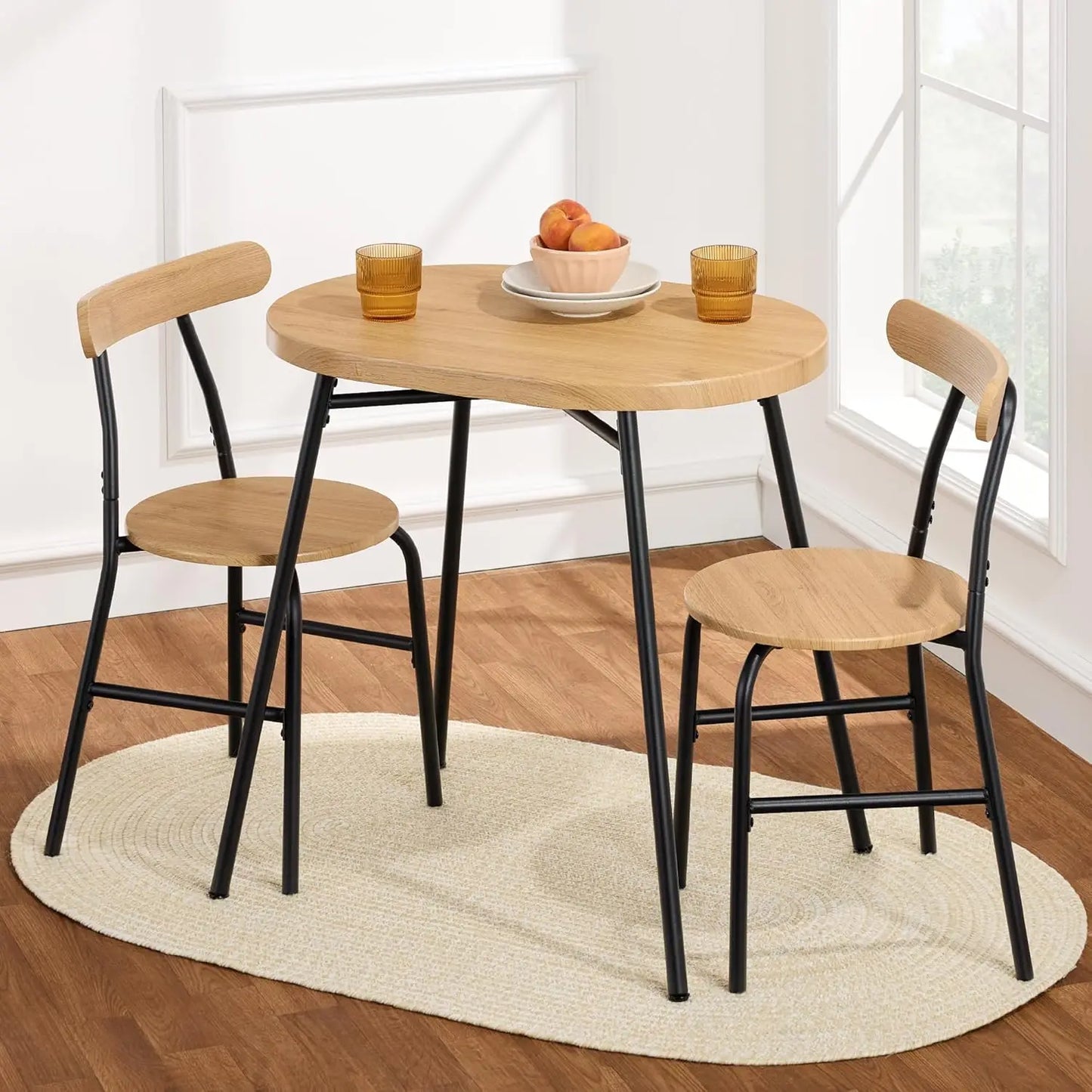 Hign Concerned Modern Oval Dining Table Set for Two
