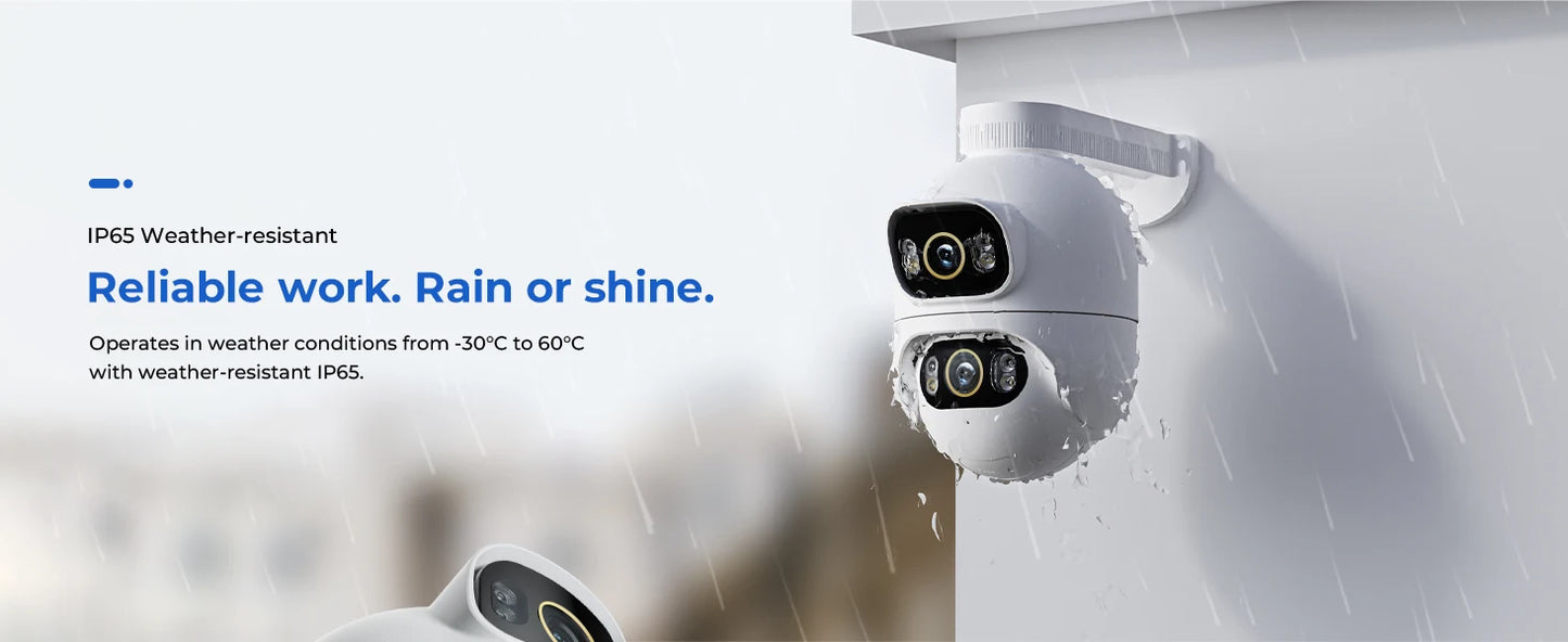 IMILAB Outdoor Surveillance Camera Dual Lens 360° PTZ Camera Colour Night Vision WiFi/LAN 7/24 Work EC6 Dual With MiHome App