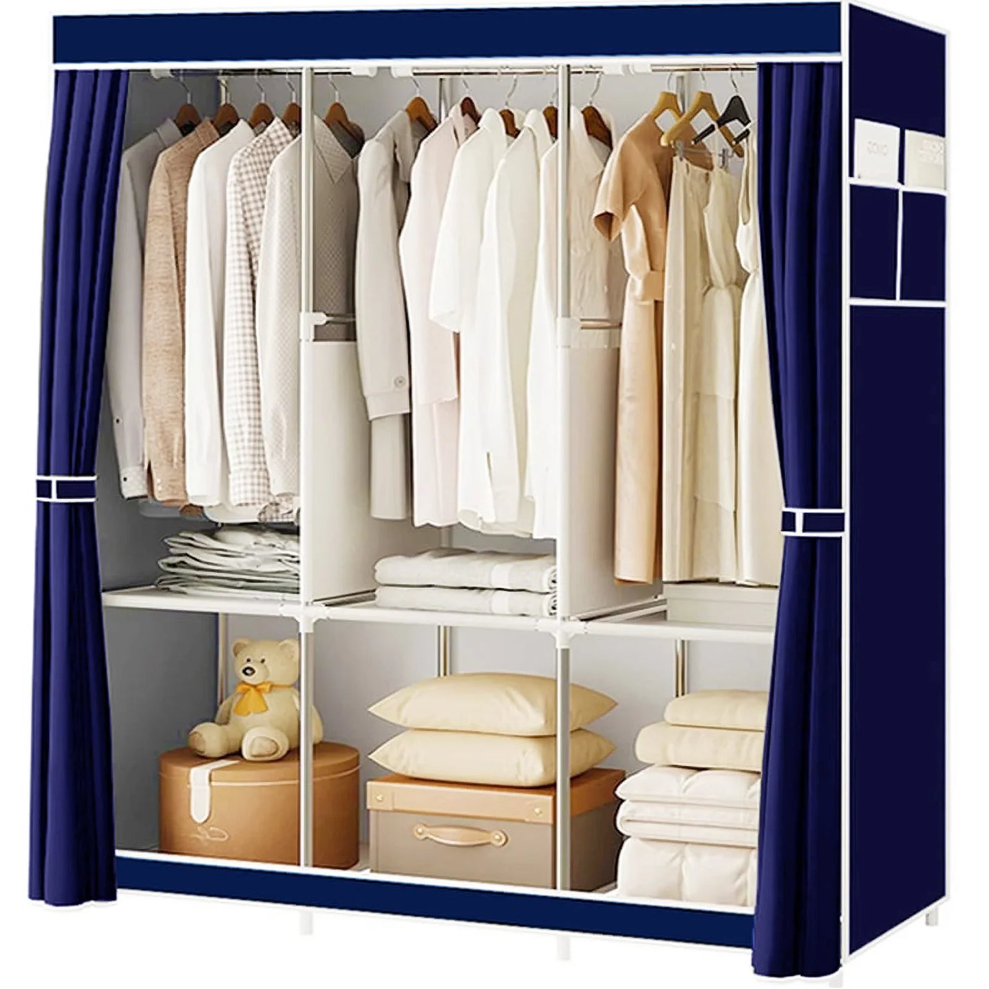 Folded Closet Wardrobe Organizer Nonwoven Fabric Storage