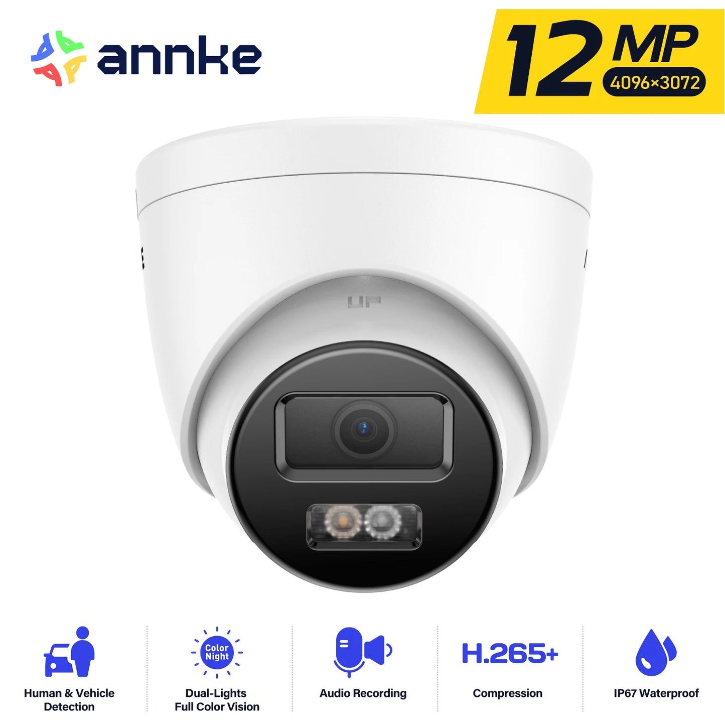 ANNKE 12MP Outdoor PoE Security Camera With Night Vision