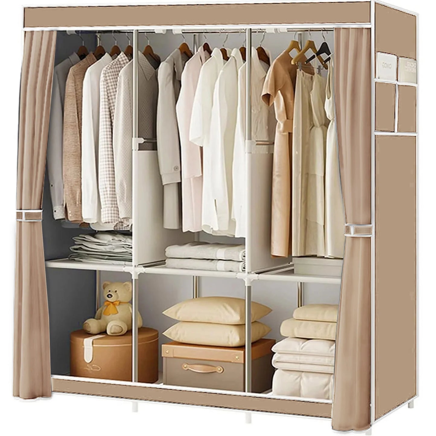 Folded Closet Wardrobe Organizer Nonwoven Fabric Storage