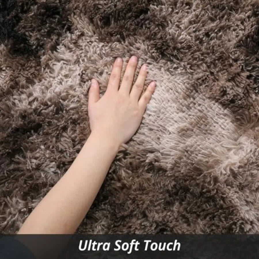 Shaggy Area Rug 9x12 Feet Ultra Soft Large Plush Faux Fur Carpet with NonSkid Backing for Comfortable Bedroom Living Room and P