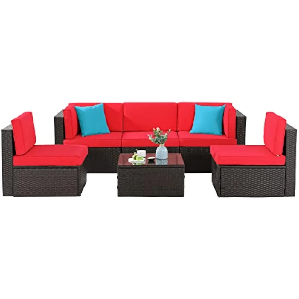 Hign-concerned 6 Piece All Weather Rattan Patio Set