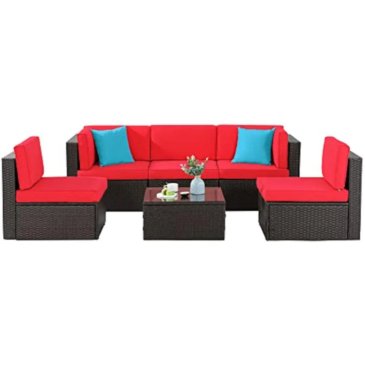 Hign-concerned 6 Piece All Weather Rattan Patio Set