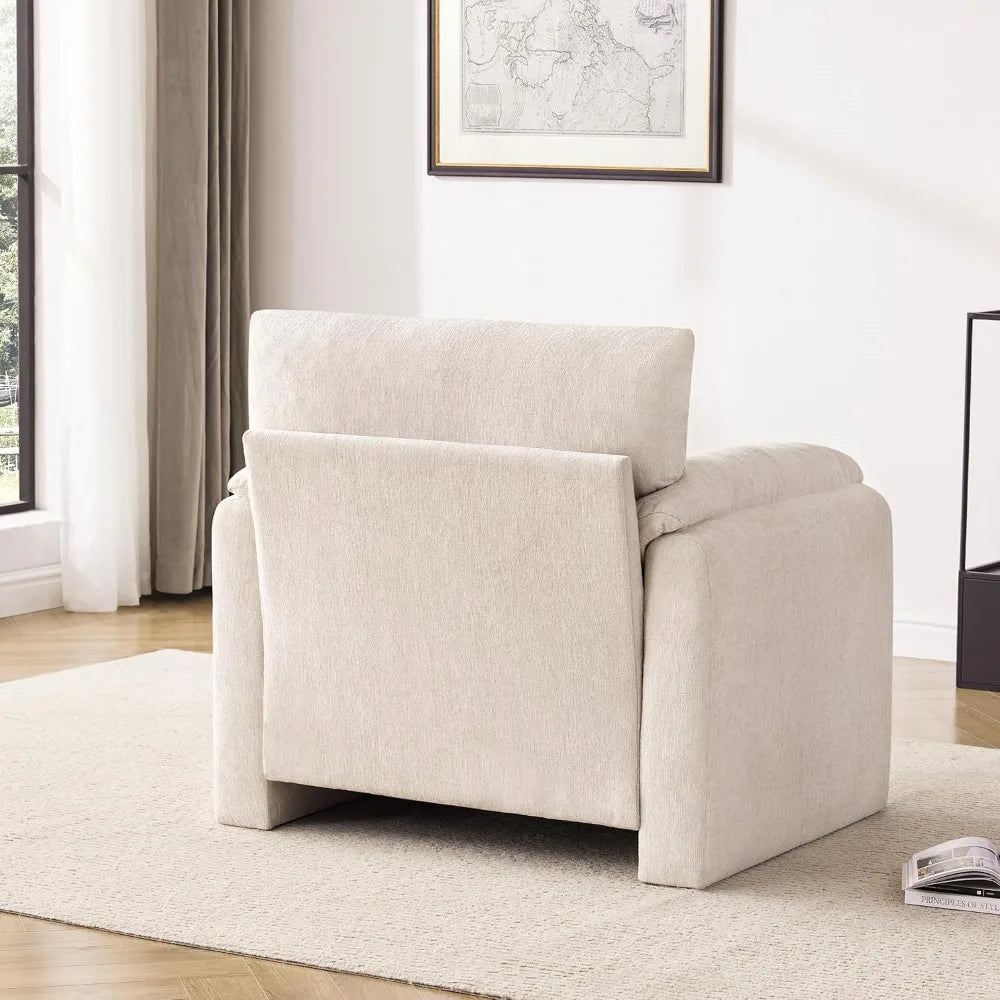 Chenille Oversized Armchair, 38.6 Wide Accent Chairs for Living Room & Bedroom Modern Lounge Chair, Upholstered Mid-Century Read