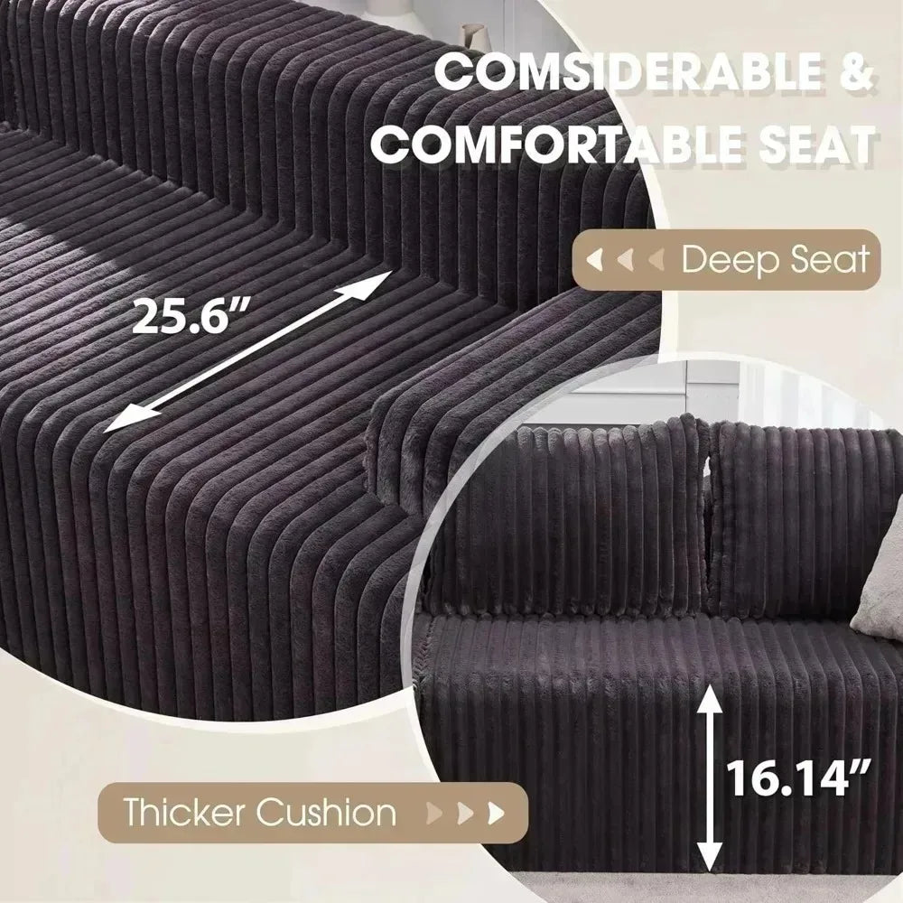 Modular L-Shaped 3-Seat Sectional | Memory Foam with Deep Seating & Storage Modules | Living Room Sofa