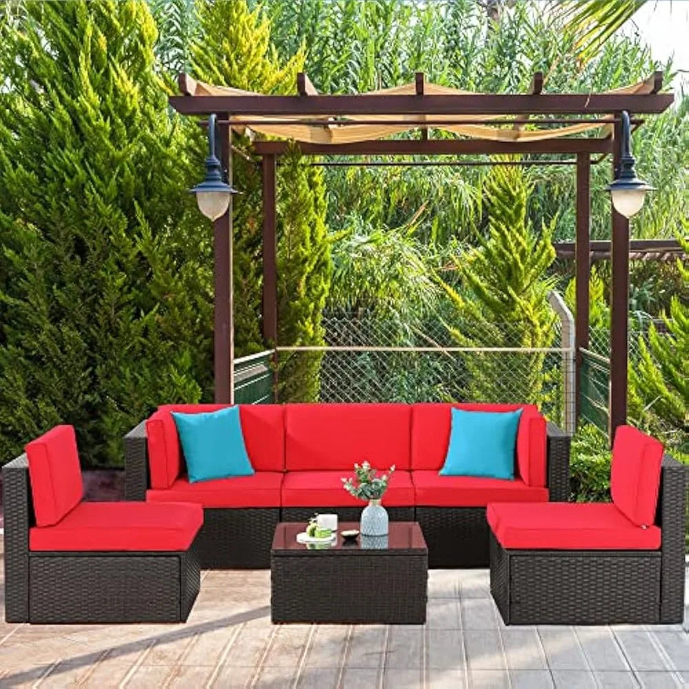 Hign-concerned 6 Piece All Weather Rattan Patio Set