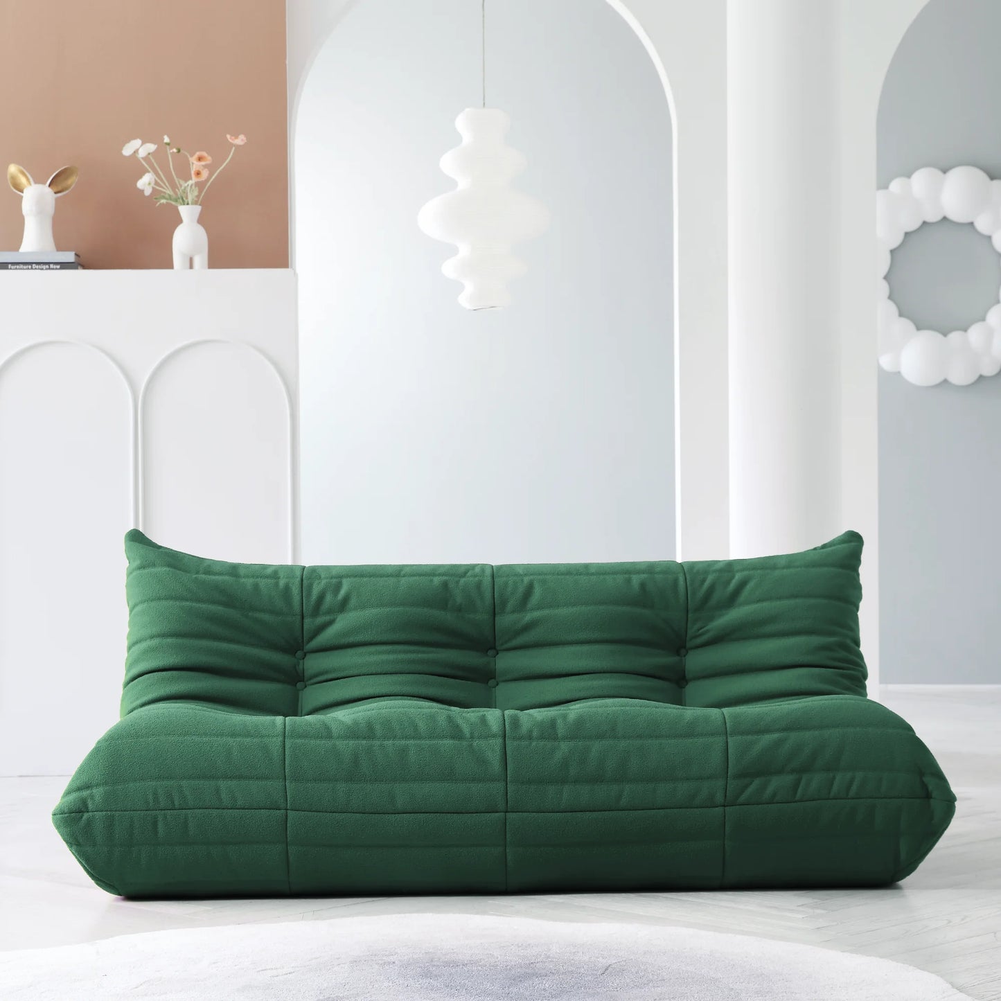 Teddy Fabric Bean Bag Sofas Comfy Lazy Floor Sofa Couch Soft Lounge Chairs Foam-Filled Accent Chair for Living Room Bedroom