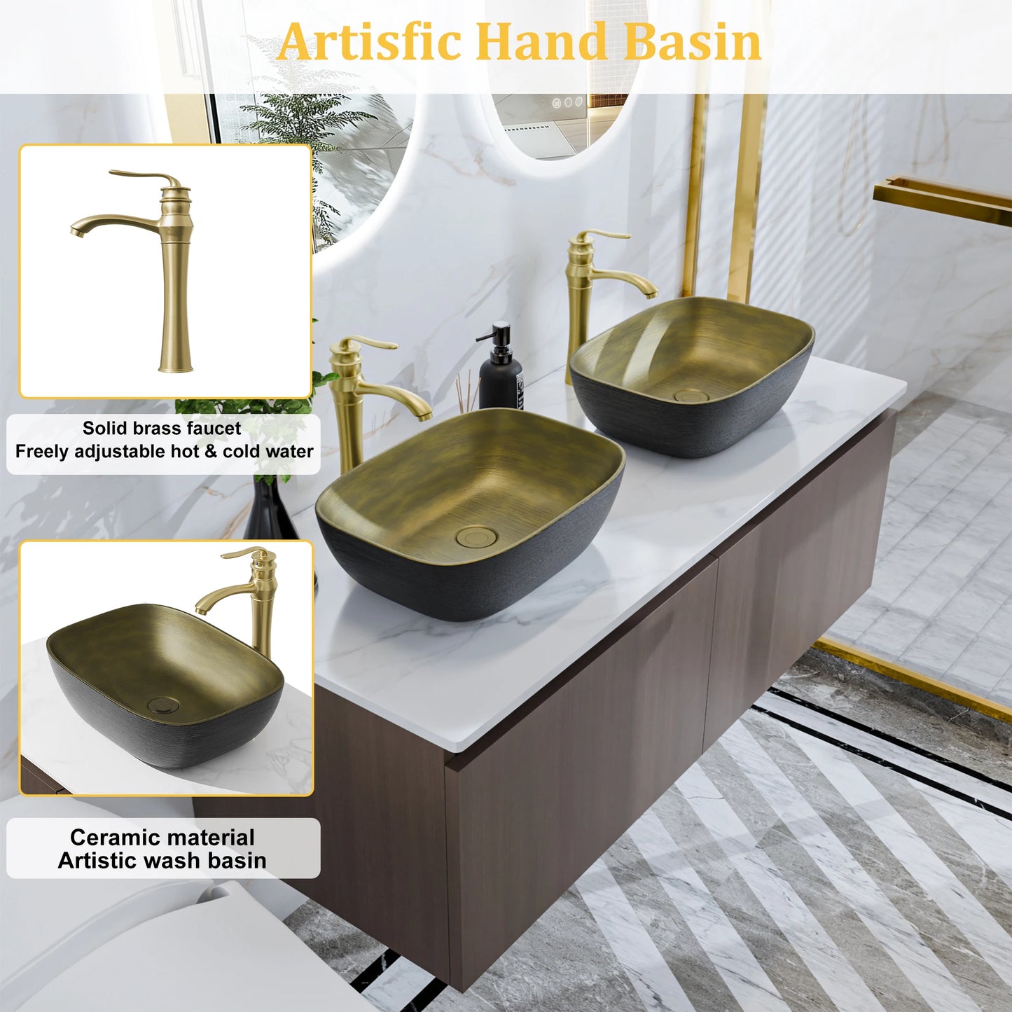 Wisfor Floating Vanity With Sink Combo Wall Mounted