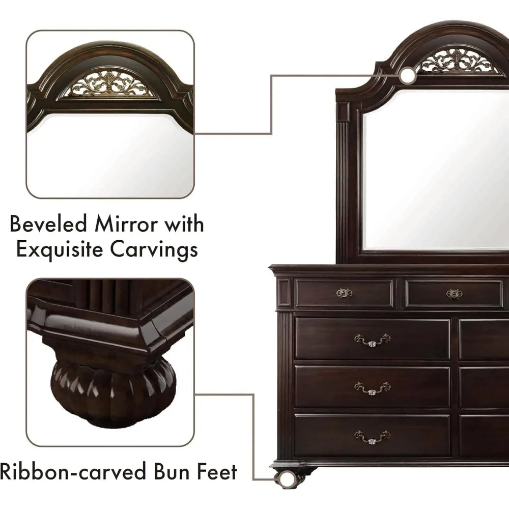 XMSJHign Syracuse 6-Piece Solid Wood Bedroom Set Collection