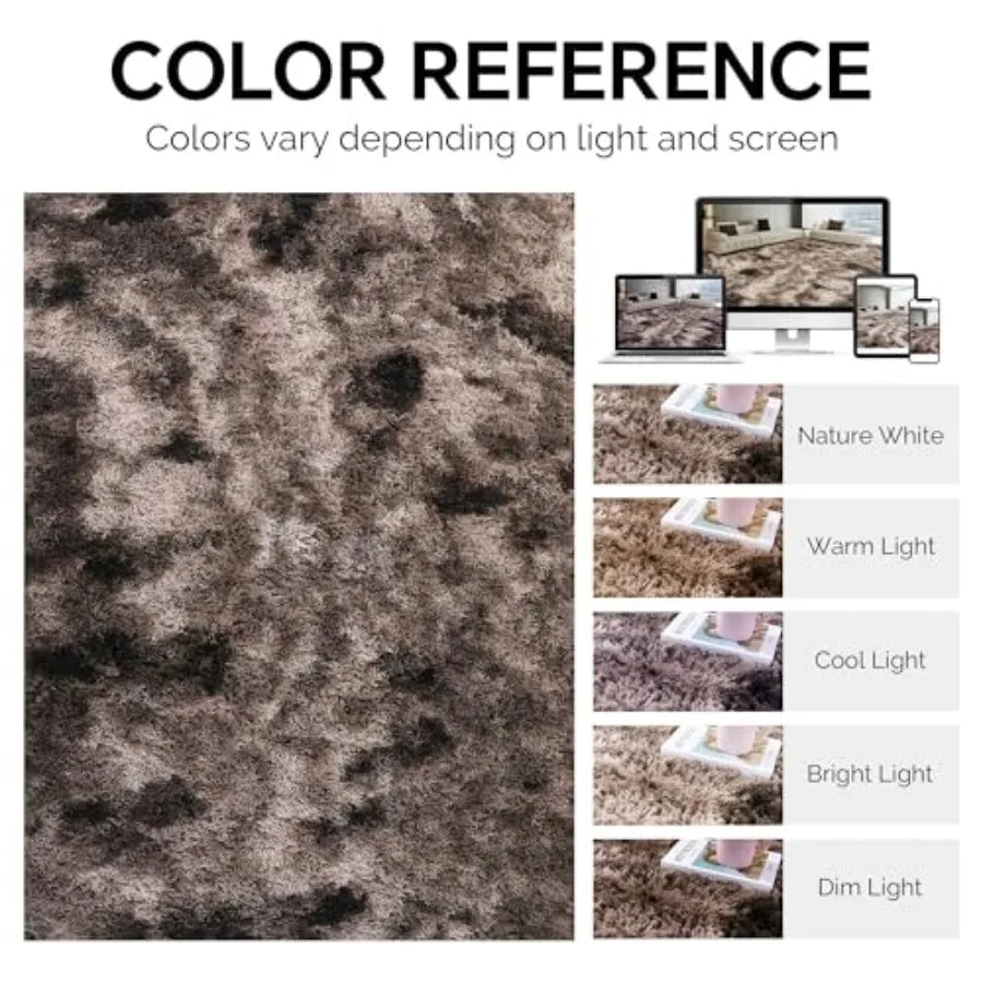 Shaggy Area Rug 9x12 Feet Ultra Soft Large Plush Faux Fur Carpet with NonSkid Backing for Comfortable Bedroom Living Room and P