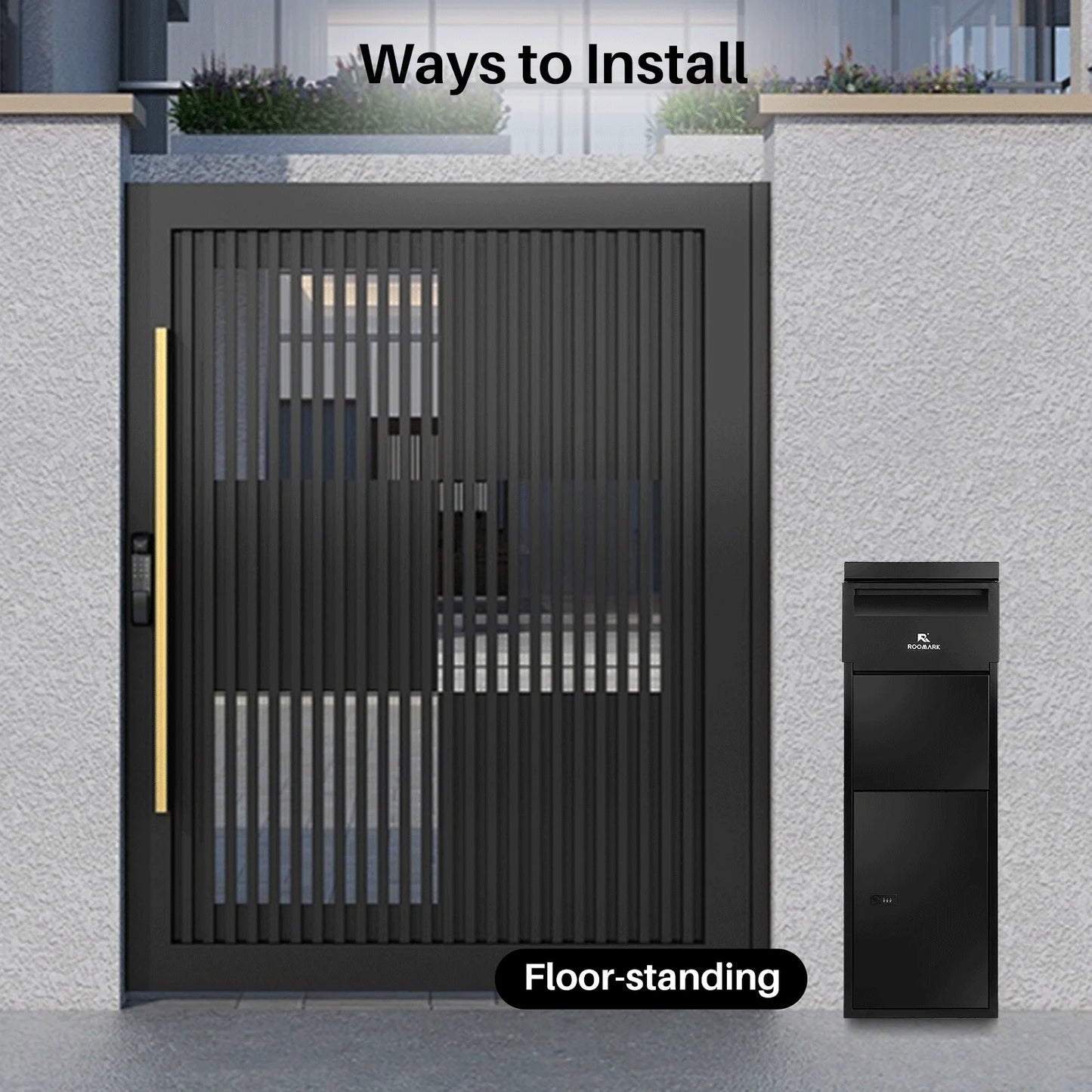 Roomark Package Delivery Box for Outside 15.75×16.15× 43.5inch Waterproof Anti-Theft Lockable Parcel Drop Box for Porch Curbside