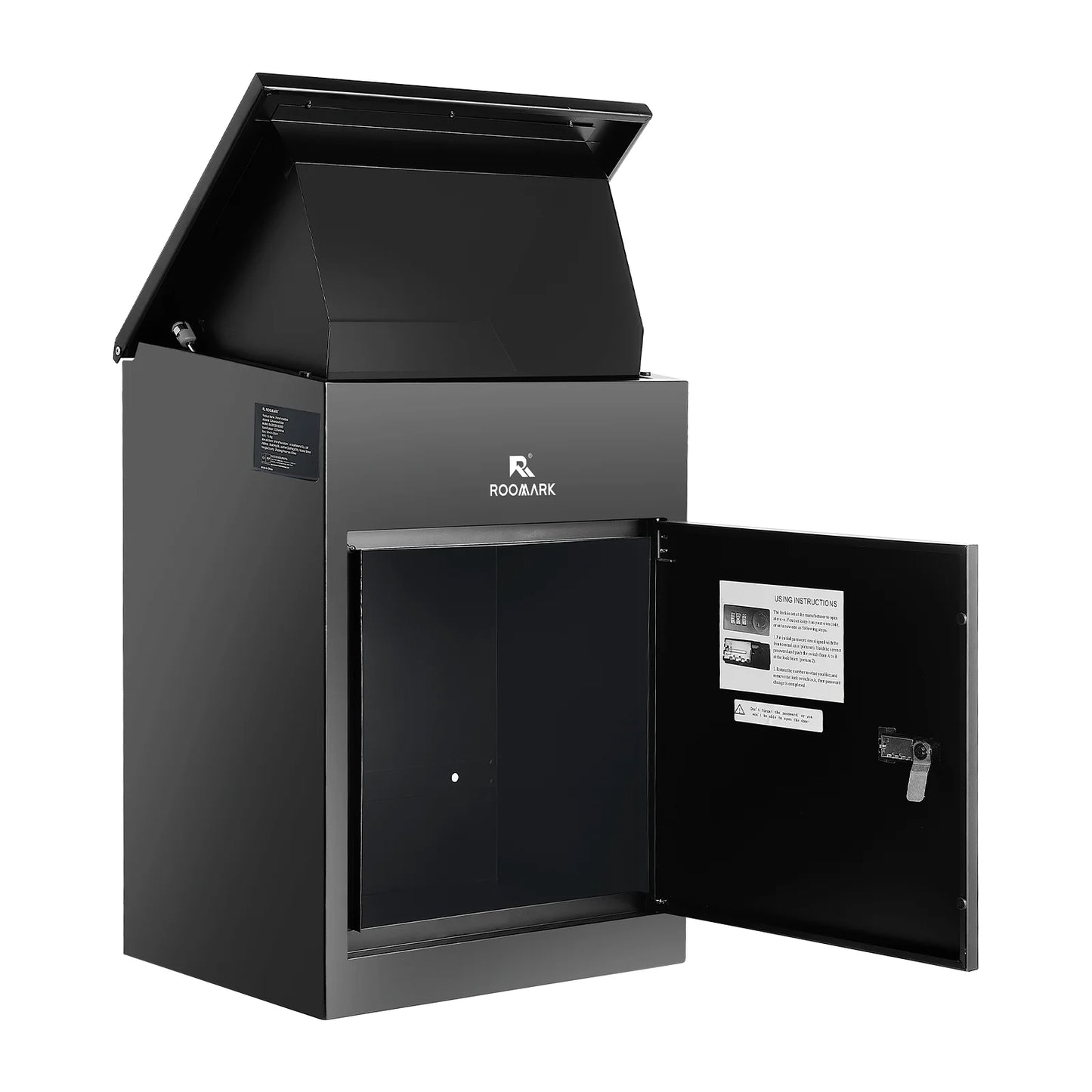 Roomark Package Delivery Box for Outside 15.75×16.15× 43.5inch Waterproof Anti-Theft Lockable Parcel Drop Box for Porch Curbside