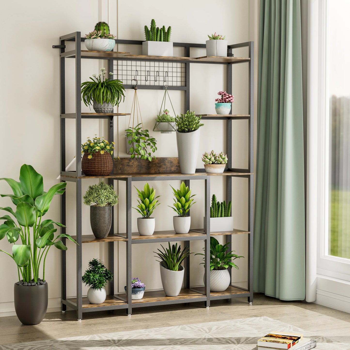 5 Tier Large Metal Kitchen Storage Shelf Freestanding Microwave Stand Kitchen Baker's Rack