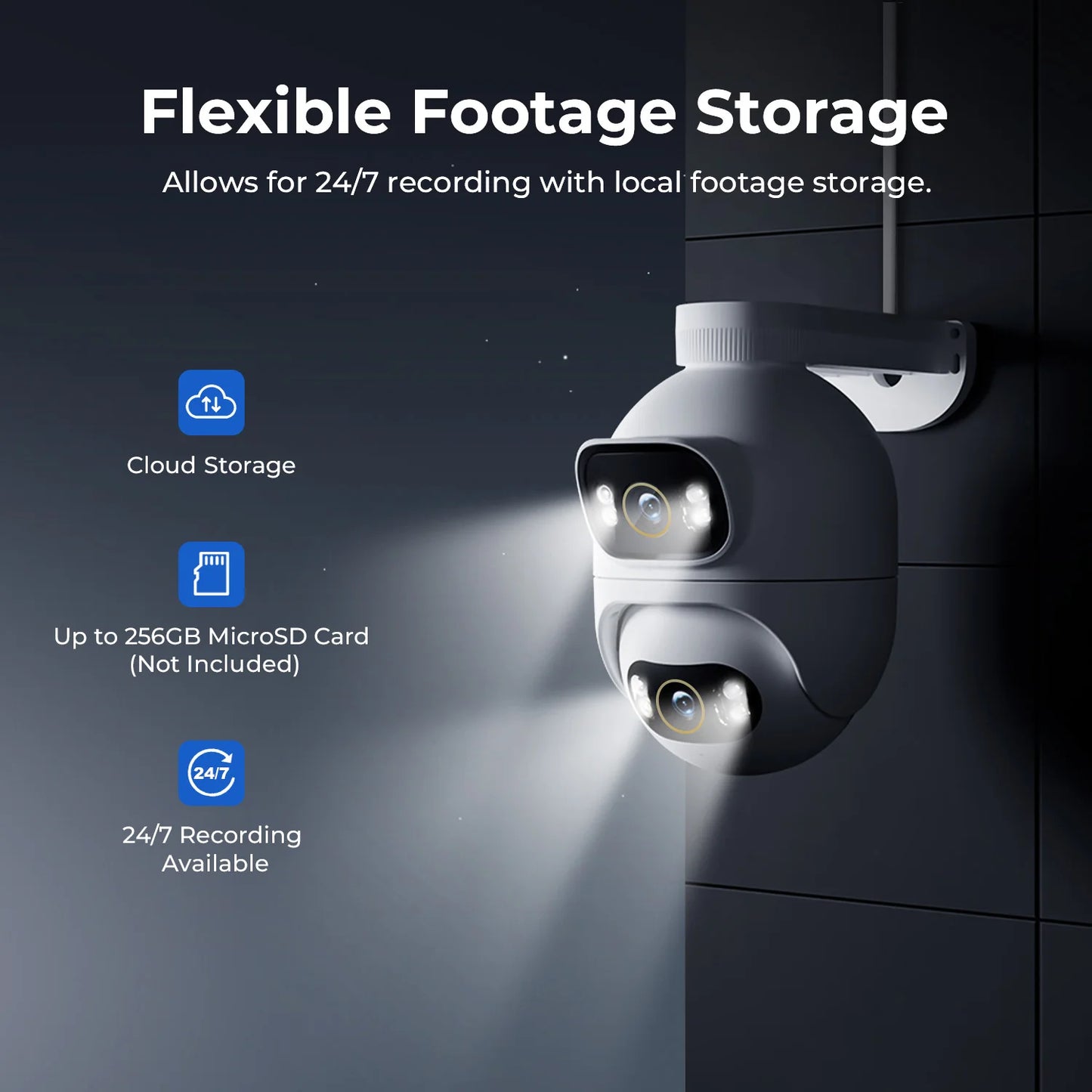 IMILAB Outdoor Surveillance Camera Dual Lens 360° PTZ Camera Colour Night Vision WiFi/LAN 7/24 Work EC6 Dual With MiHome App