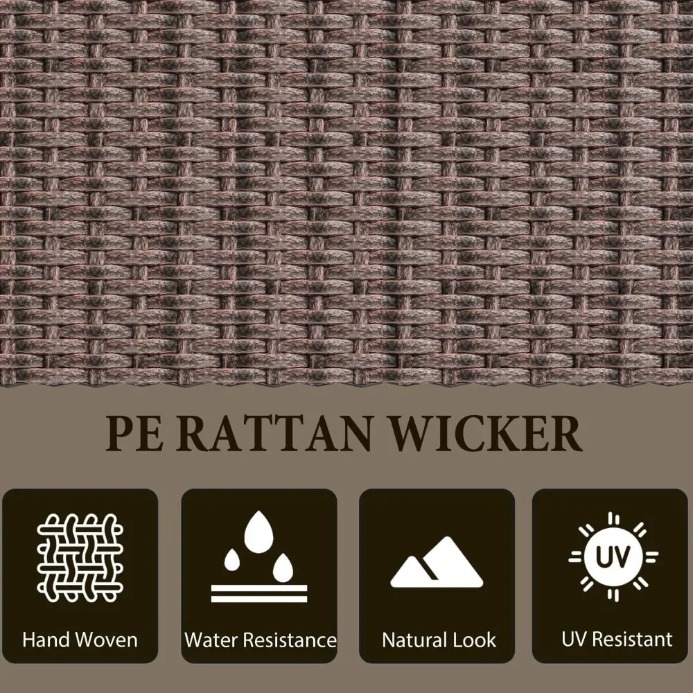 Rattan Wicker Patio Furniture Outdoor Swivel Chairs Table