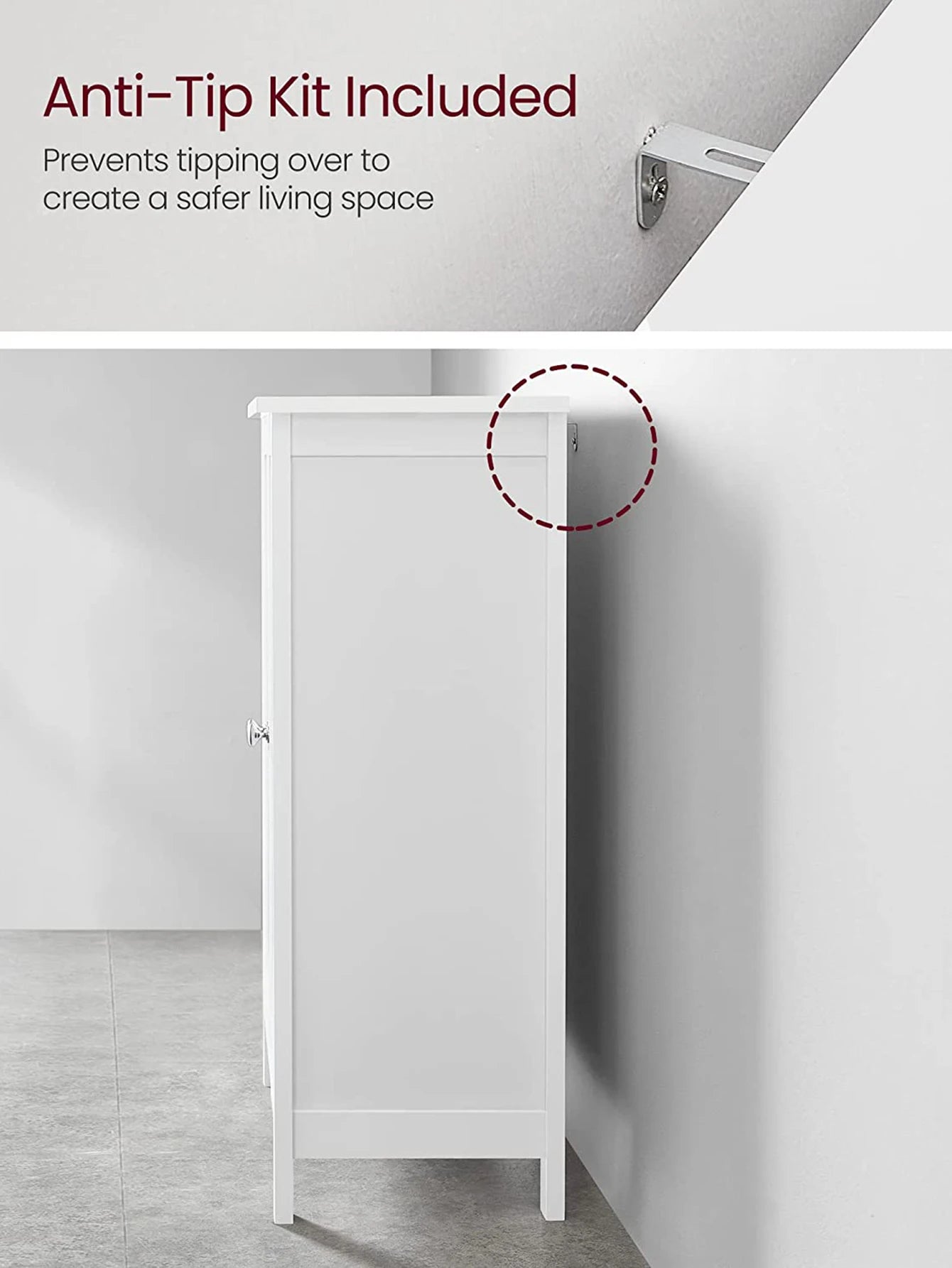 VASAGLE Bathroom Storage Cabinet With Adjustable Shelves