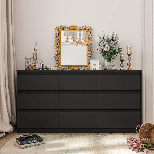 XMSJH Dresser for Bedroom with 9 Deep Drawers Modern Chest