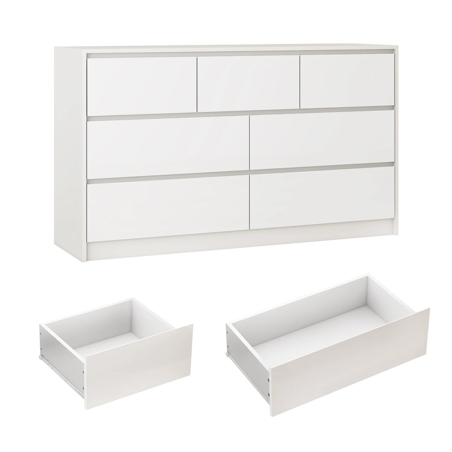 QiaoShiRen 7 Drawer Dresser Modern High Gloss Finish