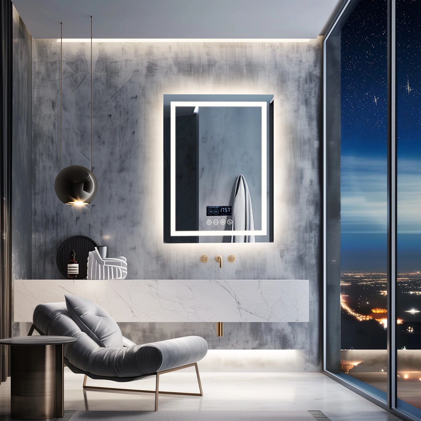 Wisfor LED Bath Mirror With Bluetooth Speaker Anti Fog