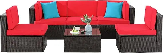 Hign-concerned 6 Piece All Weather Rattan Patio Set