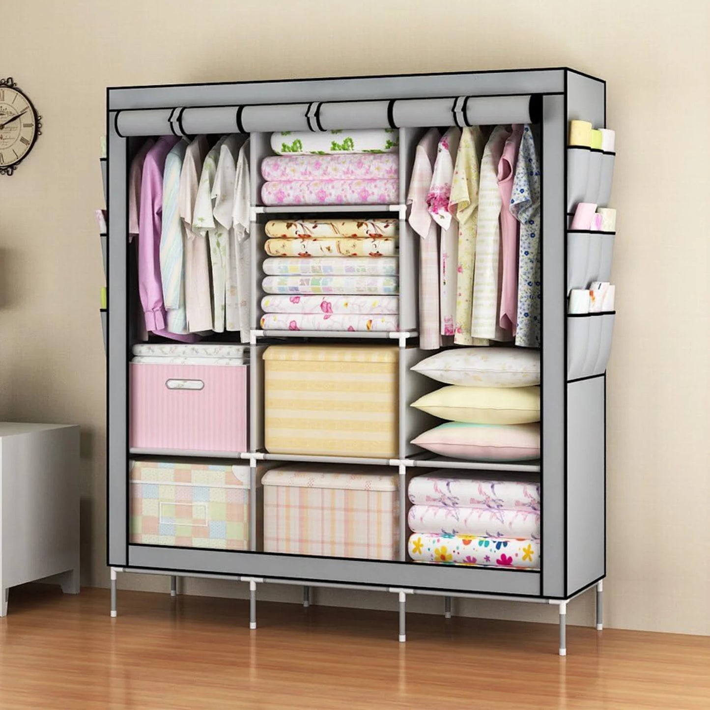 Folded Closet Wardrobe Organizer Nonwoven Fabric Storage