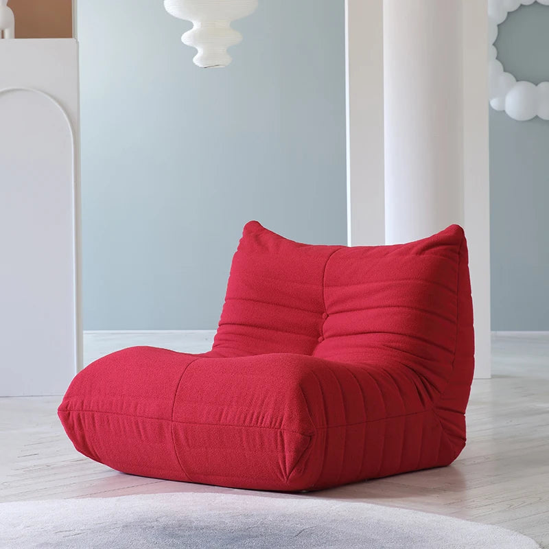 Teddy Fabric Bean Bag Sofas Comfy Lazy Floor Sofa Couch Soft Lounge Chairs Foam-Filled Accent Chair for Living Room Bedroom