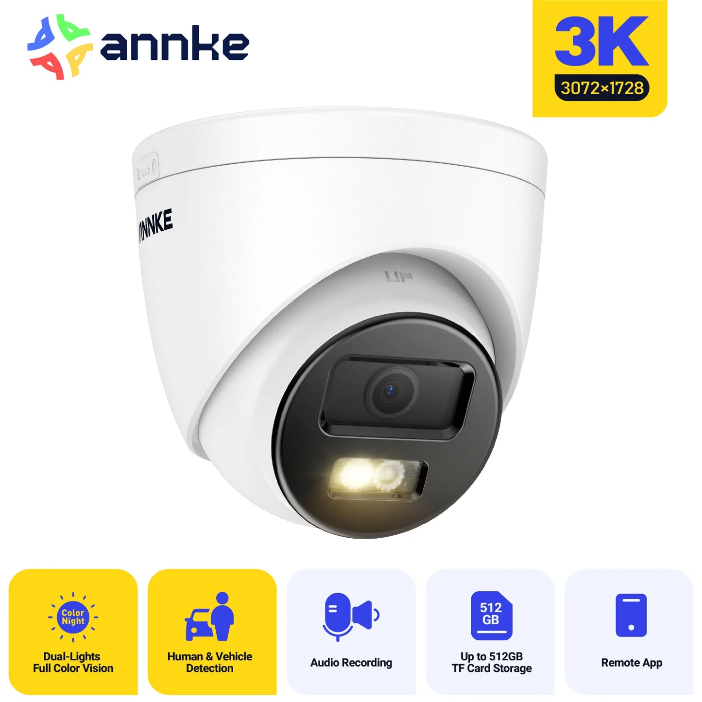 ANNKE 12MP Outdoor PoE Security Camera With Night Vision