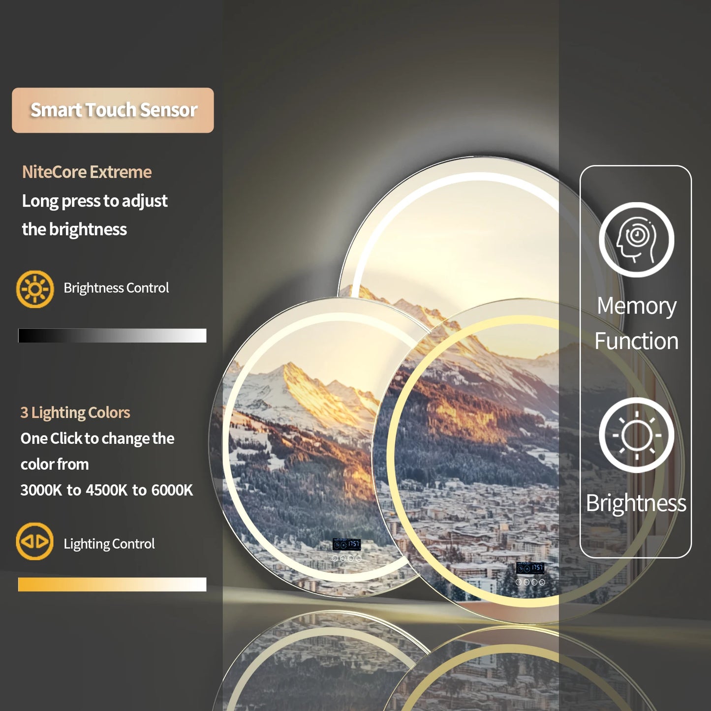 Wisfor Led Bathroom Mirror With Lights 3 Lighting Modes