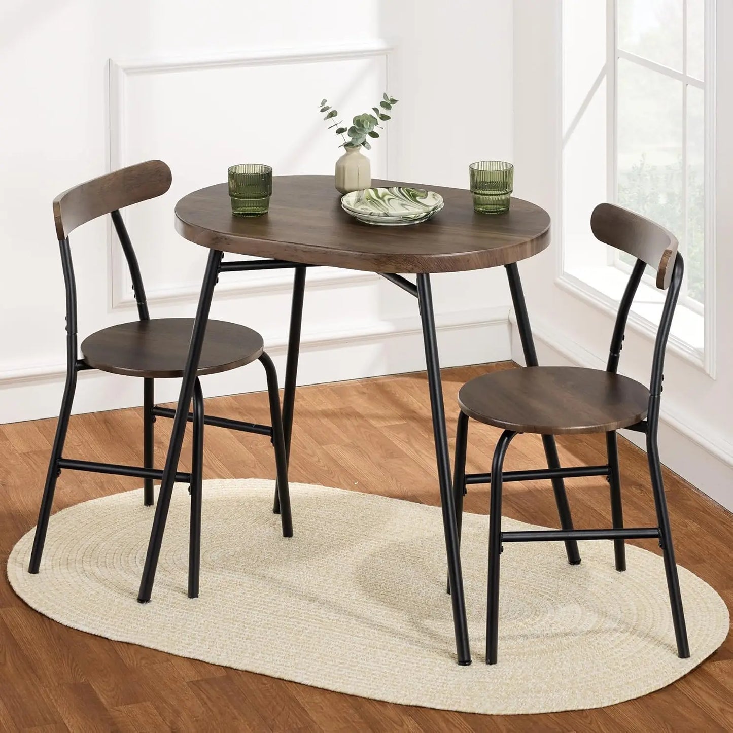 Hign Concerned Modern Oval Dining Table Set for Two