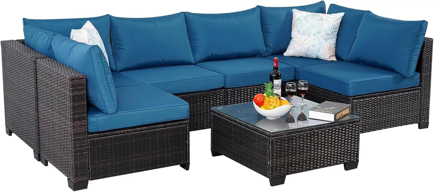ANGDUO Outdoor Sectional Sofa Set Rattan Patio Furniture